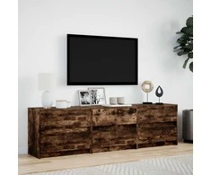 TV staliukas Televizoriaus spintelė su LED, ąžuolo, 180x34x50cm, mediena