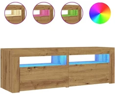 TV staliukas Televizoriaus spintelė su LED, artisano, 120x35x40cm, mediena