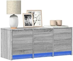 TV staliukas Televizoriaus spintelė su LED, pilka, 97x34x40cm, mediena
