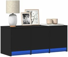 TV staliukas Televizoriaus spintelė su LED, juoda, 97x34x40cm, mediena
