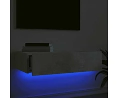 TV staliukas Televizoriaus spintelė su LED lemputėmis, betono, 60x35x15,5cm