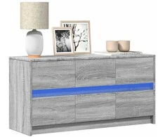 TV staliukas Televizoriaus spintelė su LED, pilka, 100x34x50cm, mediena