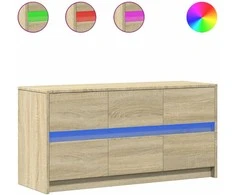 TV staliukas Televizoriaus spintelė su LED, ąžuolo, 100x34x50cm, mediena