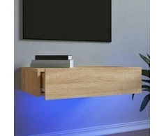 TV staliukas Televizoriaus spintelė su LED lemputėmis, ąžuolo, 60x35x15,5cm