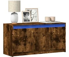 TV staliukas Televizoriaus spintelė su LED, dūminė, 100x34x50cm, mediena