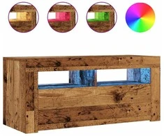 TV staliukas Televizoriaus spintelė su LED, medienos, 90x35x40cm, mediena