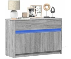 TV staliukas Televizoriaus spintelė su LED, pilka, 91x34x61cm, mediena