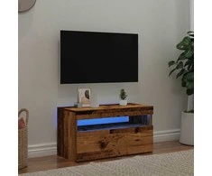 TV staliukas Televizoriaus spintelė su LED, medienos, 75x35x40cm, mediena