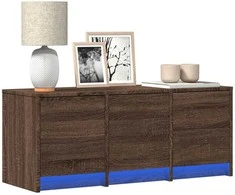 TV staliukas Televizoriaus spintelė su LED, ruda ąžuolo, 97x34x40cm, mediena