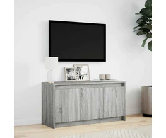 TV staliukas Televizoriaus spintelė su LED, pilka, 100x34x50cm, mediena
