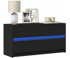 TV staliukas Televizoriaus spintelė su LED, juoda, 100x34x50cm, mediena