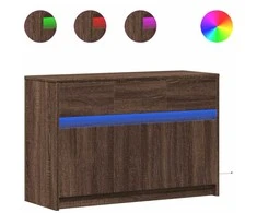 TV staliukas Televizoriaus spintelė su LED, ruda, 91x34x61cm, mediena