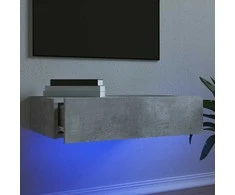 TV staliukas Televizoriaus spintelė su LED lemputėmis, betono, 60x35x15,5cm
