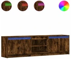 TV staliukas Televizoriaus spintelė su LED, ąžuolo, 180x34x50cm, mediena
