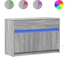 TV staliukas Televizoriaus spintelė su LED, pilka, 91x34x61cm, mediena