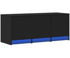 TV staliukas Televizoriaus spintelė su LED, juoda, 97x34x40cm, mediena