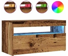 TV staliukas Televizoriaus spintelė su LED, medienos, 75x35x40cm, mediena