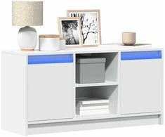 TV staliukas Televizoriaus spintelė su LED, balta, 100x34x50cm, mediena