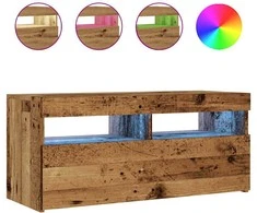 TV staliukas Televizoriaus spintelė su LED, medienos, 90x35x40cm, mediena