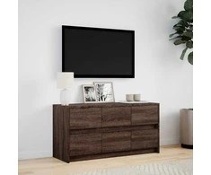 TV staliukas Televizoriaus spintelė su LED, ruda, 100x34x50cm, mediena