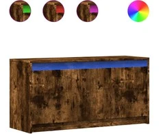 TV staliukas Televizoriaus spintelė su LED, dūminė, 100x34x50cm, mediena