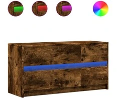 TV staliukas Televizoriaus spintelė su LED, dūminė, 100x34x50cm, mediena