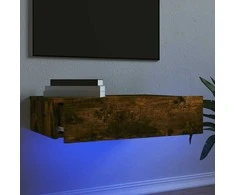 TV staliukas Televizoriaus spintelė su LED lemputėmis, dūminė, 60x35x15,5cm