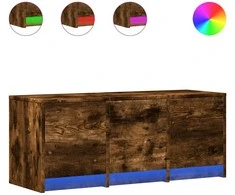 TV staliukas Televizoriaus spintelė su LED, dūminė, 97x34x40cm, mediena
