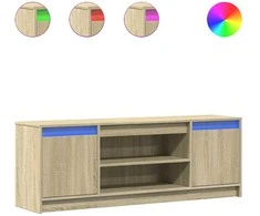 TV staliukas Televizoriaus spintelė su LED, ąžuolo, 139,5x34x50cm, mediena