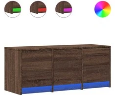 TV staliukas Televizoriaus spintelė su LED, ruda ąžuolo, 97x34x40cm, mediena