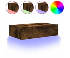 TV staliukas Televizoriaus spintelė su LED lemputėmis, dūminė, 60x35x15,5cm