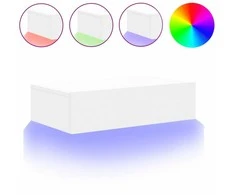 TV staliukas Televizoriaus spintelė su LED lemputėmis, balta, 60x35x15,5cm