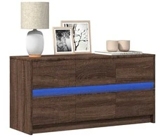 TV staliukas Televizoriaus spintelė su LED, ruda, 100x34x50cm, mediena