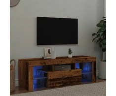 TV staliukas Televizoriaus spintelė su LED, medienos, 120x36,5x40cm, mediena