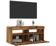 TV staliukas Televizoriaus spintelė su LED, medienos, 90x35x40cm, mediena