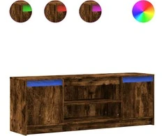 TV staliukas Televizoriaus spintelė su LED, dūminė, 139,5x34x50cm, mediena