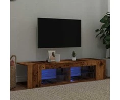 TV staliukas Televizoriaus spintelė su LED, medienos, 135x39x30cm, mediena