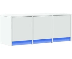 TV staliukas Televizoriaus spintelė su LED, balta, 97x34x40cm, mediena