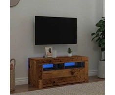 TV staliukas Televizoriaus spintelė su LED, medienos, 90x35x40cm, mediena