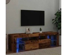 TV staliukas Televizoriaus spintelė su LED, medienos, 140x36,5x40cm, mediena