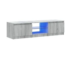 TV staliukas Televizoriaus spintelė su LED, pilka ąžuolo, 140x40x35,5cm