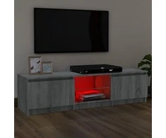 TV staliukas Televizoriaus spintelė su LED, pilka ąžuolo, 140x40x35,5cm