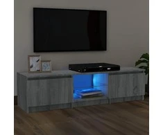 TV staliukas Televizoriaus spintelė su LED, pilka ąžuolo, 140x40x35,5cm