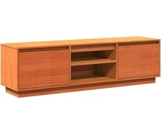 TV staliukas Televizoriaus spintelė, vaško ruda, 140x35x40cm, pušies masyvas
