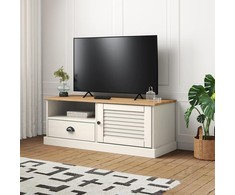 TV staliukas Televizoriaus spintelė VIGO, balta, 106x40x40cm, pušies masyvas