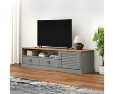 TV staliukas Televizoriaus spintelė VIGO, pilka, 156x40x40cm, pušies masyvas