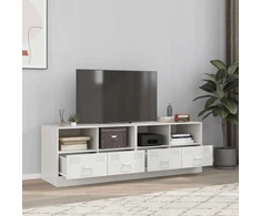 TV staliukas Televizoriaus spintelės, 2vnt., baltos, 67x39x44cm, plienas