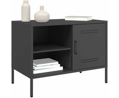 TV staliukas Televizoriaus spintelės, 2vnt., juodos, 68x39x50,5cm, plienas