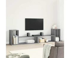 TV staliukas Televizoriaus spintelės, 2vnt., pilkos ąžuolo, 100x30x50cm, MDP