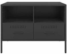 TV staliukas Televizoriaus spintelės, 2vnt., juodos, 68x39x50,5cm, plienas